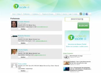 Página de listagem de profissionais disponíveis no portal.