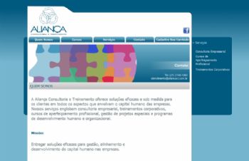 Exemplo de página de conteúdo institucional.