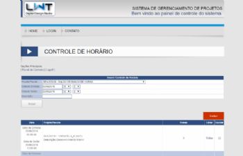 Exemplo da página de entrada de dados sobre os trabalhos realizados.