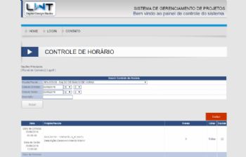 Exemplo da página de entrada de dados sobre os trabalhos realizados.