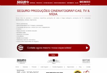 Exemplo de página institucional de um dos produtos, com direcionamento para formulário de cotação de seguros.