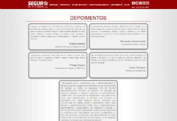 Exemplo de página dos depoimentos.