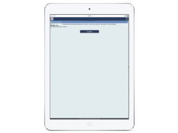 Tela inicial da área restrita, com funcionalidades objetivas - versão ipad.