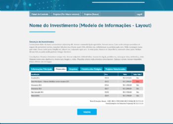 Continuação de página de exemplo de detalhes do investimento.