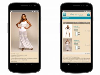 Versão mobile - exemplo da página de detalhes do produto e carrinho de compras para a finalização do pedido.