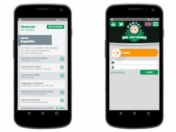 Versão mobile - continuação do exemplo da página de detalhes de escolha de plano e página de login.