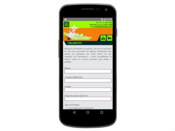 Mobile - exemplo de formulário de orçamento.