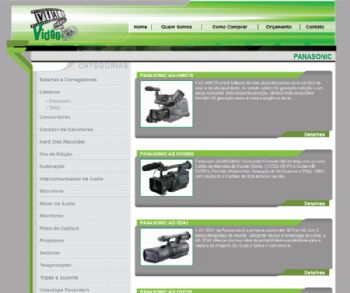 Exemplo de página de listagem de produtos.